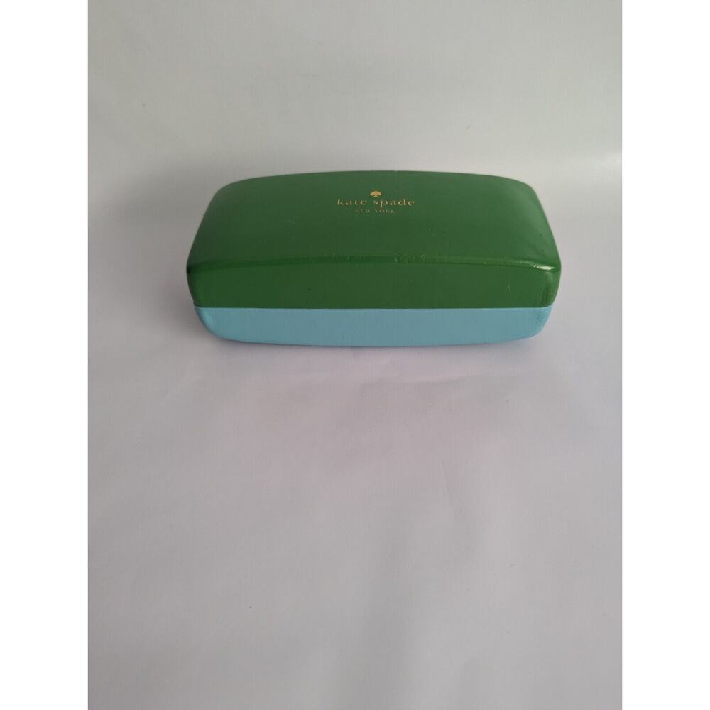 Kate Spade Sunglasses Hardcover Case ONLY Eyes Inside Clamshell Style Blue/Green